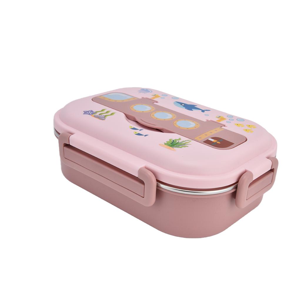 Lunch Box Stainless Steel Sealed and Insulated Lunch Box  Proof Cartoon Lunch Box for Kids Adults(Blue )
