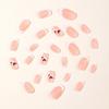 24pcs Sweet Heart Designs False Nail French White Short Square Artificial Nail for Party Valentine's Day Nail Decors
