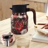 1000ml/800ml Retro Floral Teekessel Edelstahl Isolierte Teekanne mit Sieb Tee Warmhaltekanne mit Holzgriff