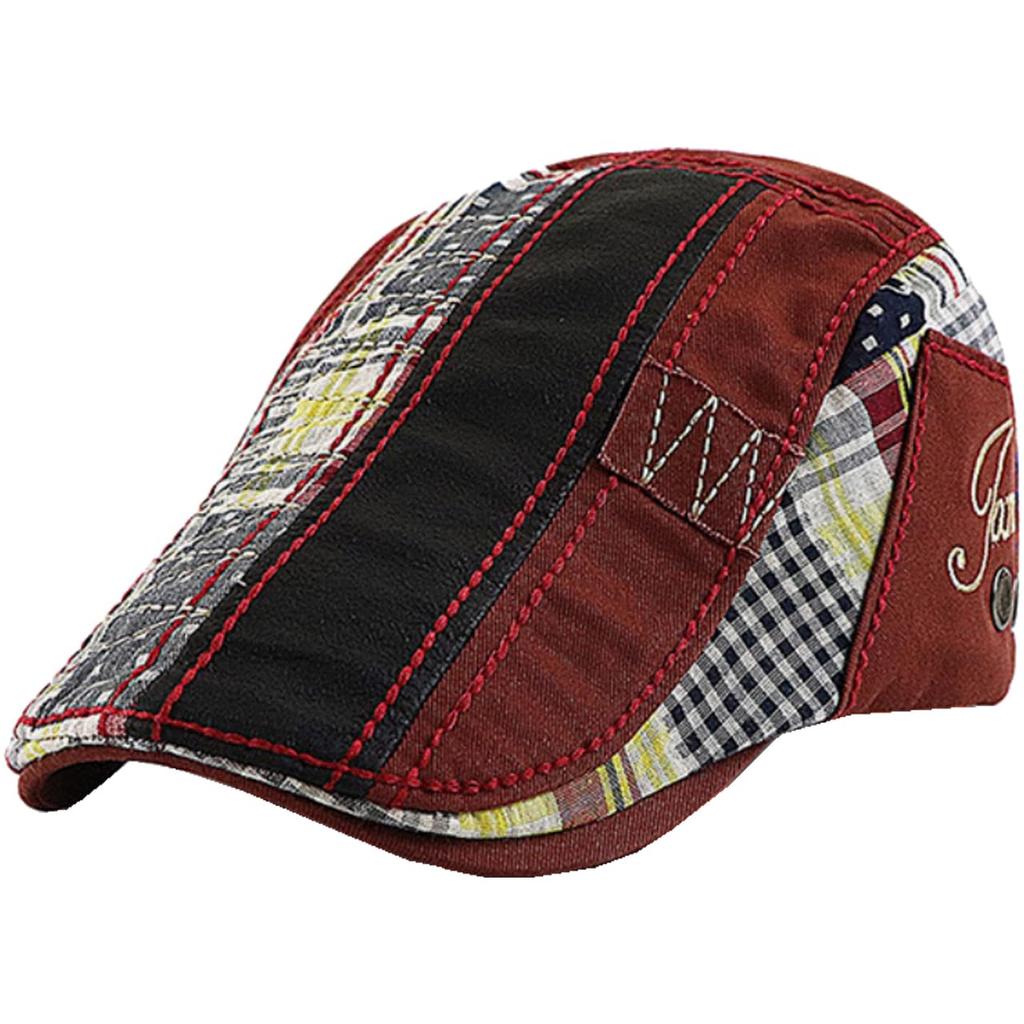 Hunting check CA730 [White Fang] hat, pattern, cap, hat, running, outdoor, men's, women's, (wine)