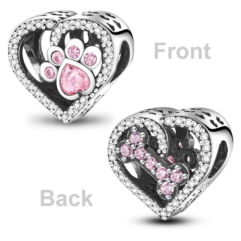 Charms Bead Copper Pink Butterfly Luminous Firefly Dangle Fit Pandora Bracelet Necklace Diy Jewelry