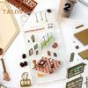 4Pcs DIY Scene Stickers 3D Miniature House Stickers Set Reusable Easy To Use DIY Projects Bookstore Scene Stickers