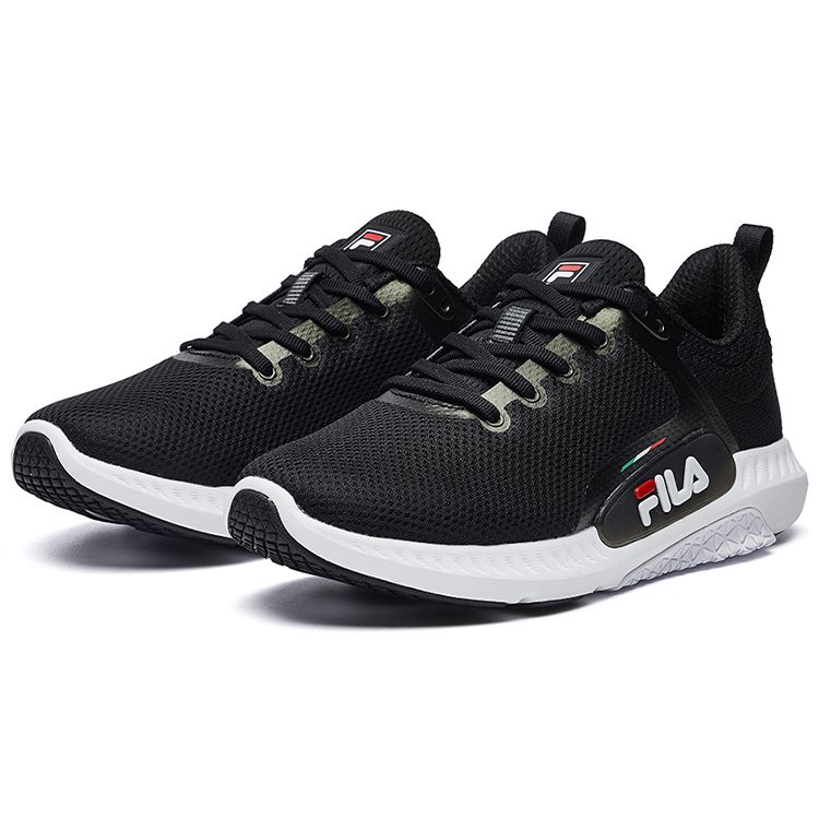 Fila Athletics Lightweight Fabric Low-Top Marathon Running Shoes Women Sneaker Black A12W032212FBK