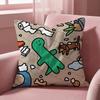 Cartoon Art Joguman Cushion Cover Multi-Scene Pillow Cover for Home & Car - Reversible, Soft & Durable for Daily Use