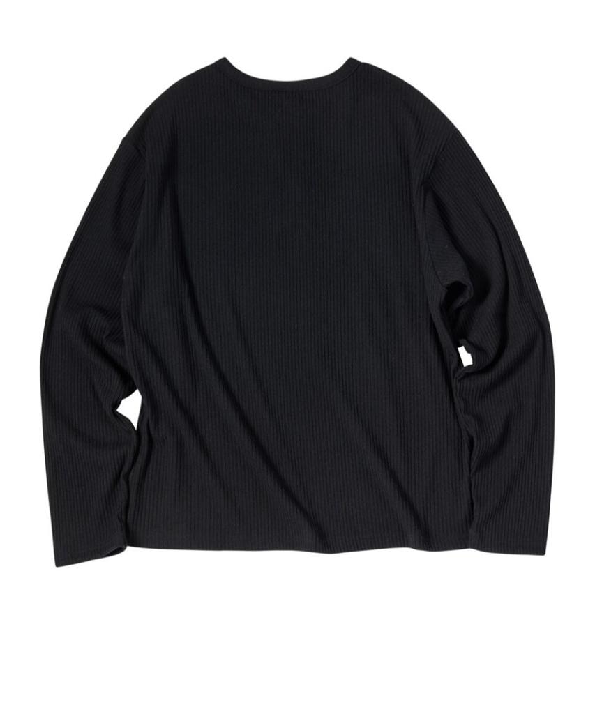 Eontaiteulseoul Unicorn Henley Neck Long Sleeve Black