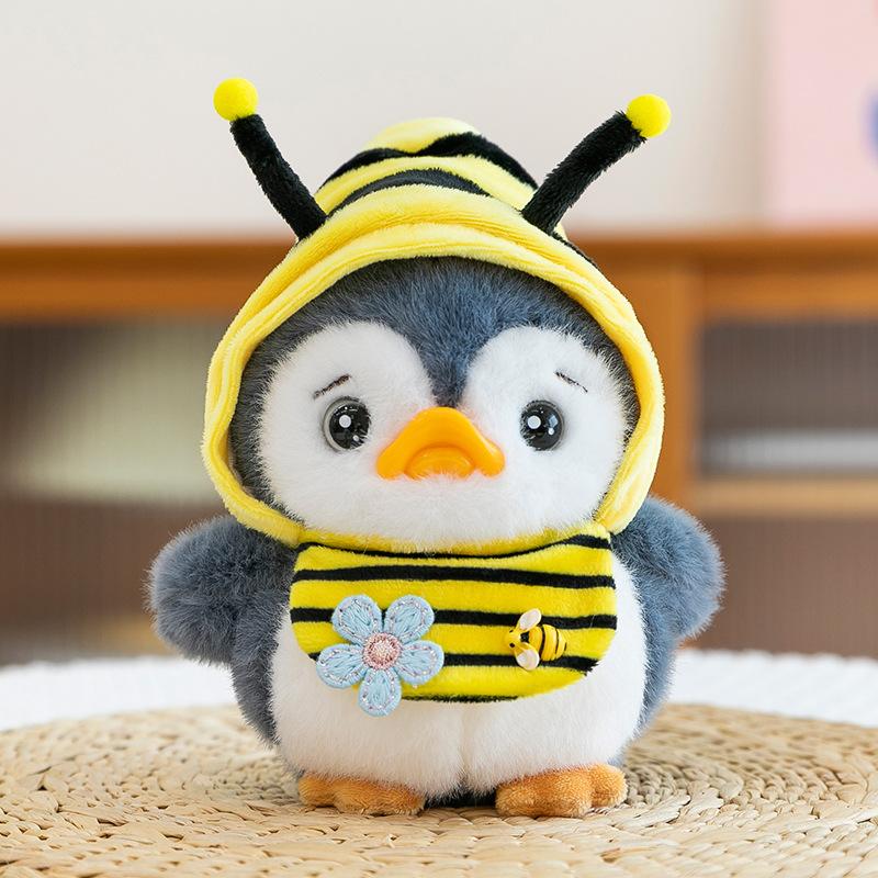 Cute Bee Penguin Small Pendant Doll Plush Toys Schoolbag Pendant Keychain Aquarium Gift