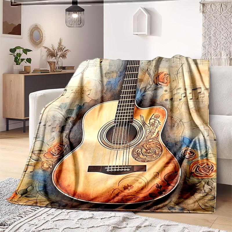 

1PC Musical elements printed blanket, all season lightweight home office outdoor nap multifunctional blanket A8 80cm x 120cm