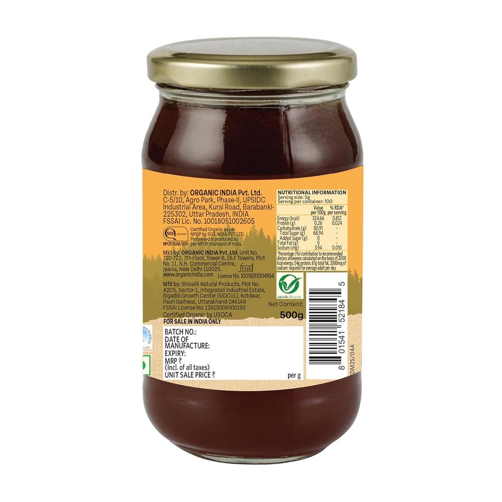 ORGANIC INDIA Himalayan Multi Floral Honey 500g Raw Unprocessed Natural Sweetener Nutrient-Rich Antioxidants