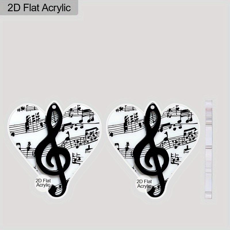 2D Flat Music Note Pattern Acrylic Material Dangle Earrings Christmas Thanksgiving Gift