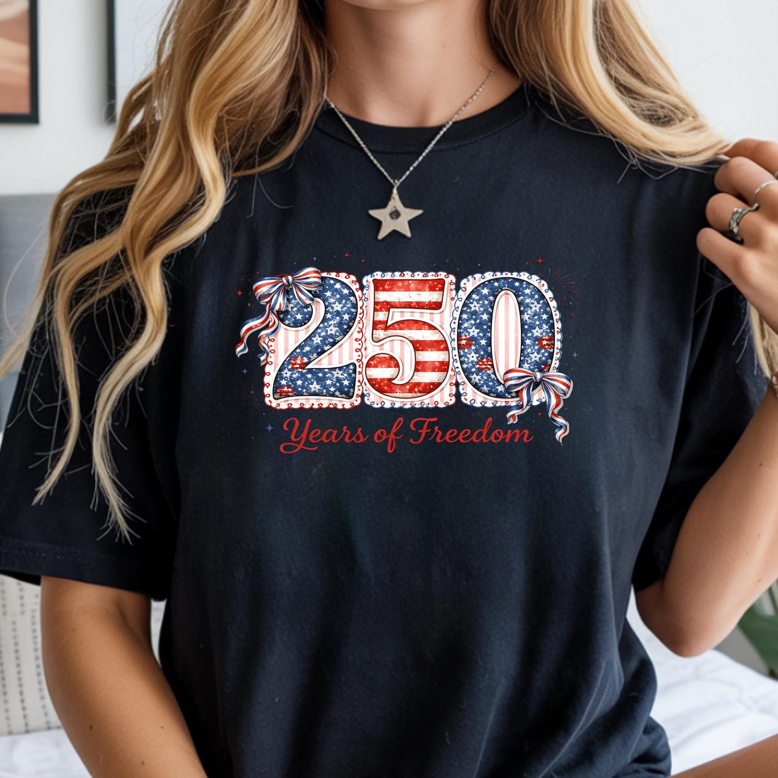 Coquette Patriotic 250 Years Freedom Tee, Women s 4th of July Shirt, Comfort Colors® 4th of July Shirt XL