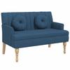 Blue Fabric Bench with Cushions 113 x 64.5 x 75.5 cm
