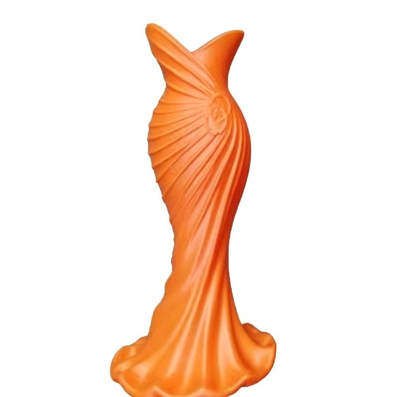Elegant Dress Shape Plastic Vase Modern Flower Vase Floral Decor Mouth Simple Stylish Container Home Wedding Table Decorative