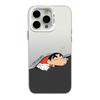 Sleeping Shin-chan iPhone Case for 13/14 Pro, 15 Pro Max, 16 Pro, 17 in Silver