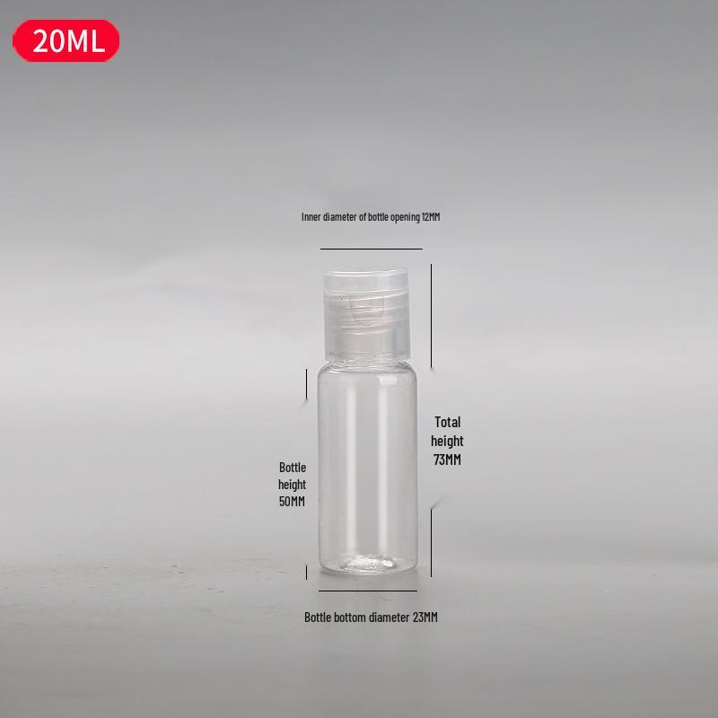 PET Transparent Flip-Top Liquid Dispenser Bottle, 10-50ml