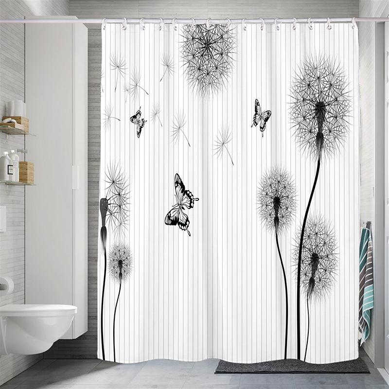 

Double-layer Shower Curtain Double-layer Splicing Double-layer Printed Shower Curtain Hotel Set Bathroom (as the picture,180X180cm)