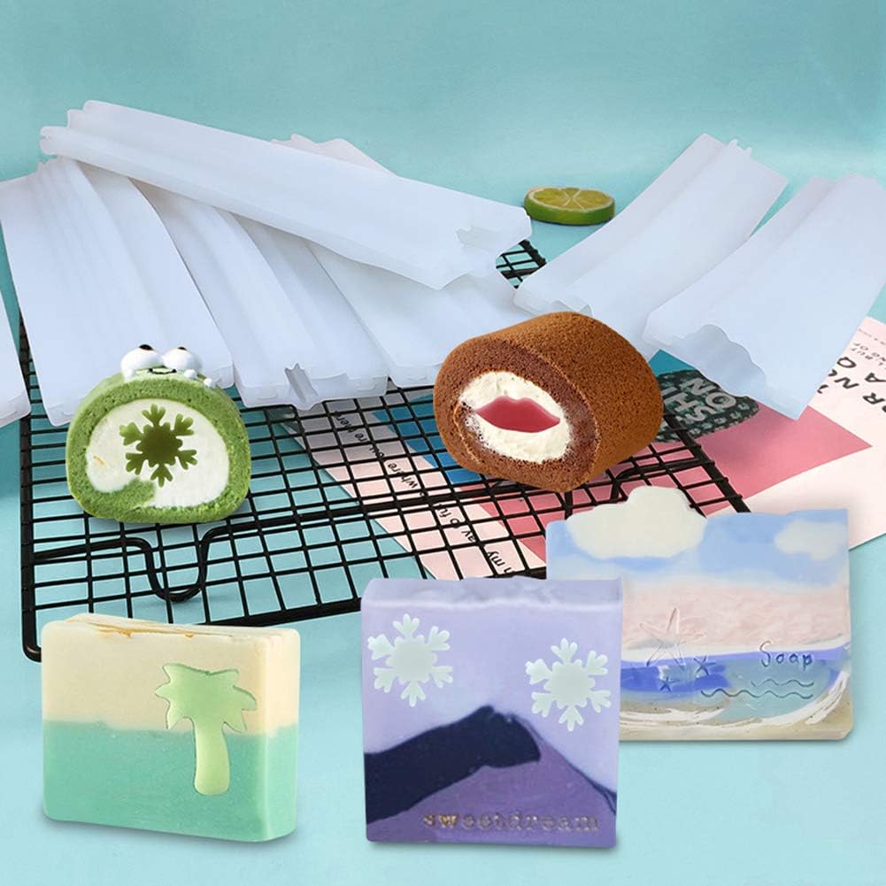 Silicone Tube Column Soap Candle Mold Nonstick Embed Soap Making Supplies (Snowflake)