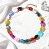 Colorful Chunky Beaded Necklace for Women Resin Beads Short Necklace Bohemian Style Chunky Choker for Summer Beach Holiday Party Vacation
