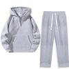 Ensemble de survêtement 2 pièces pour femme 2026 Sweatshirt à demi-fermeture éclair avec col Pantalon large Ensemble de survêtement décontracté