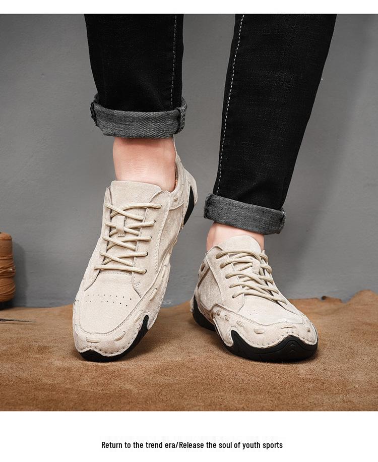 Plus Size Men's Casual Slip-On Moccasins - Fashionable Pigskin Driving Shoes