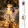 Energy Efficient Patio Festive Lights Solar Snowman Garden Stake Light, Flowing Waterfall LED Fairy Light with Decorative Resin Ground Stakes