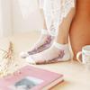 SSRU037_Blumenlinie Kurzarm Durchsichtige Socken