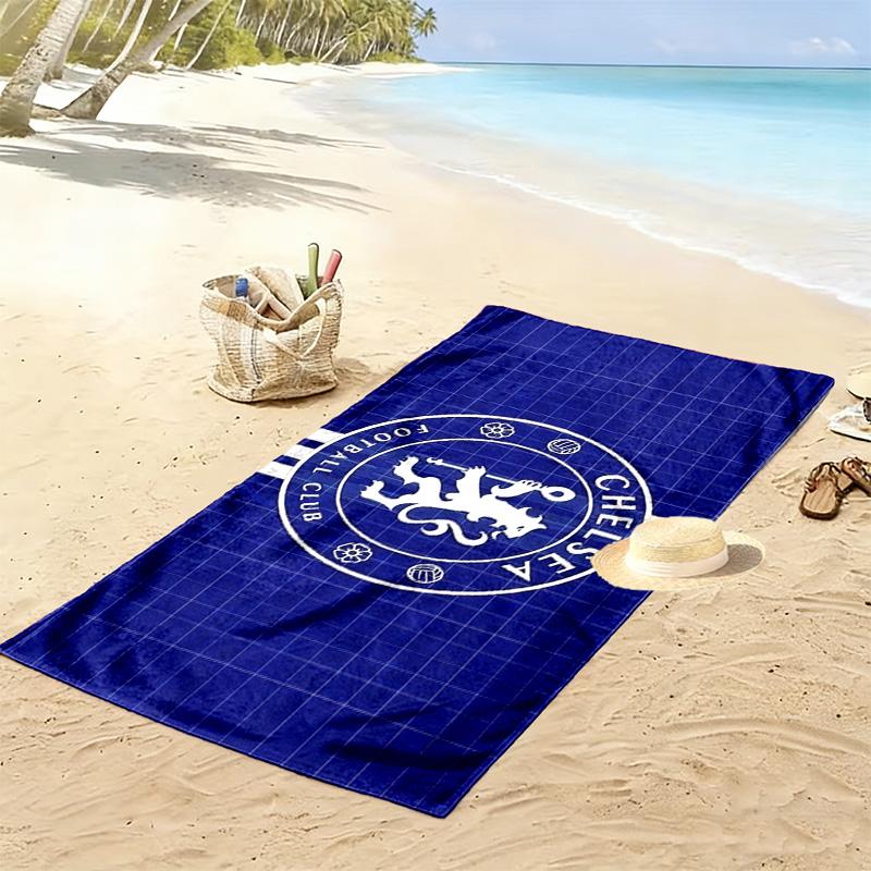 Chelsea F.C Print Beach Towel, Large Soft Quick Dry Towel for Beach Camping Swimming