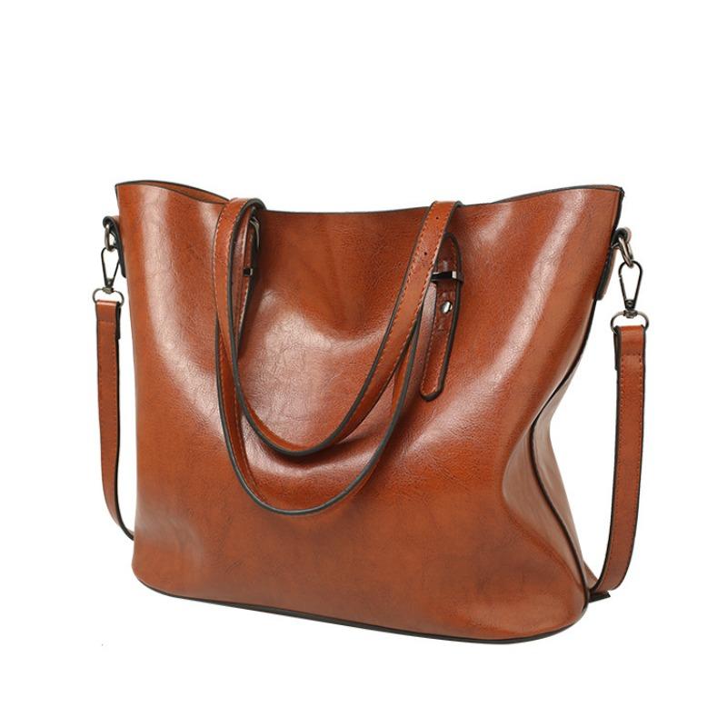 New women's bag oilskin tote bag fashionable women's large bag single shoulder crossbody women's bag