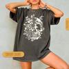 Boho Skull Shirt, Flower Skeleton Comfort Colors T-shirt, Floral Goth Graphic Tee, Retro Cartoon Vintage T Shirt, Oversized Witchy Botanical