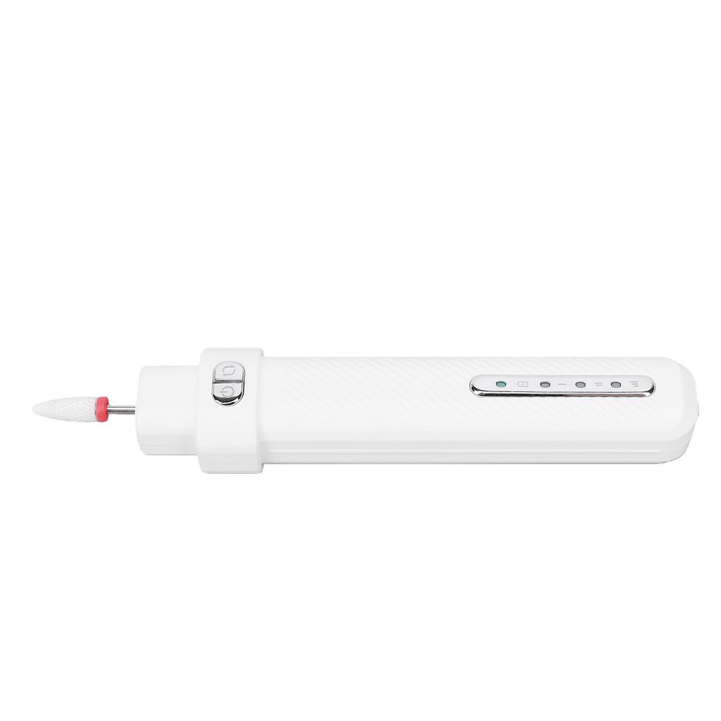 Electric Nail Drill 3 Speed Settings Powerful Low Noise Portable Nail File for Home Salon Use White
