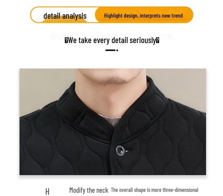 Men's Winter Cotton-Padded Jacket for Dad & Grandpa - Warm, Velvet-Lined Outerwear for Seniors