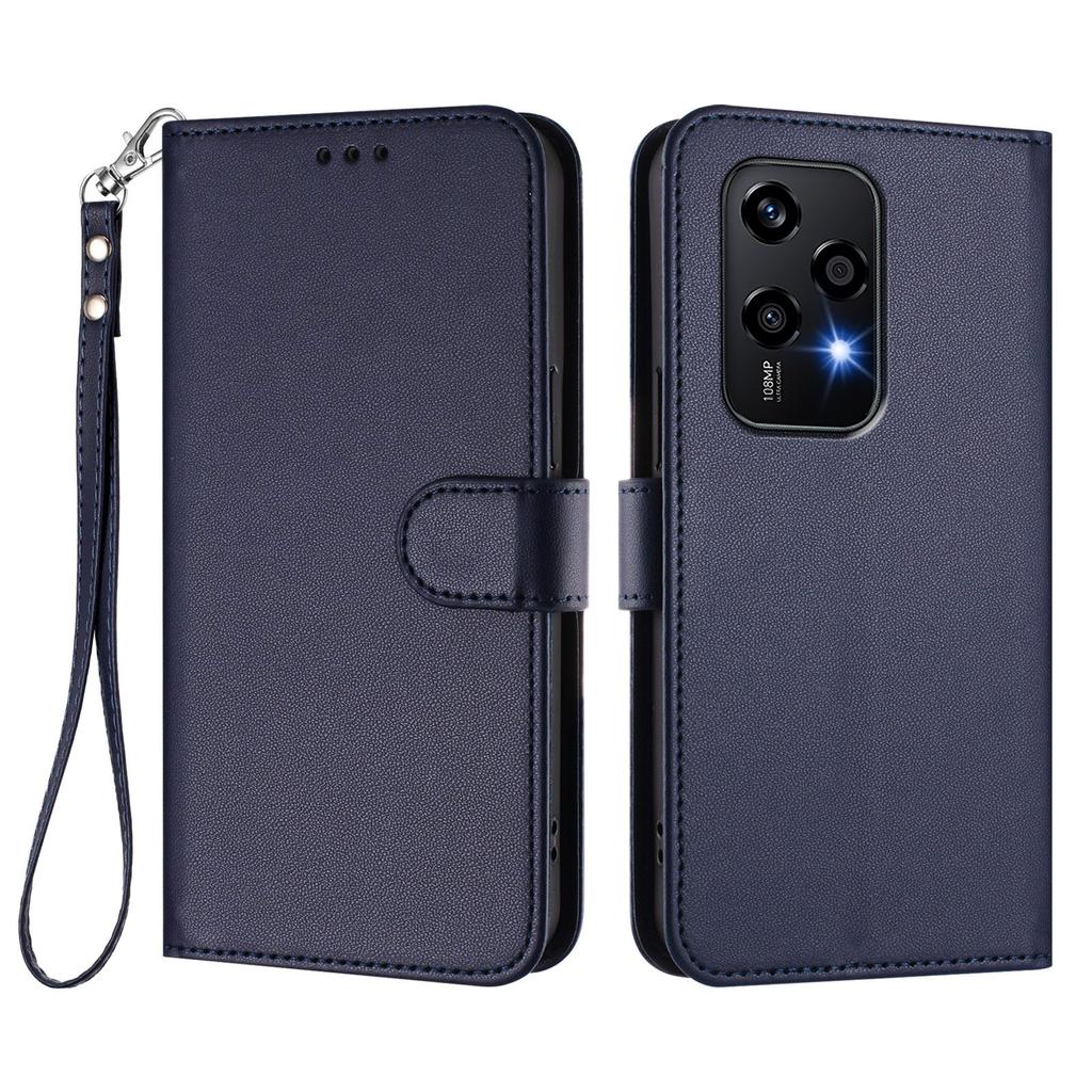 For Honor 200 Lite Leather Case Wallet Stand Phone Cover with Wrist Strap