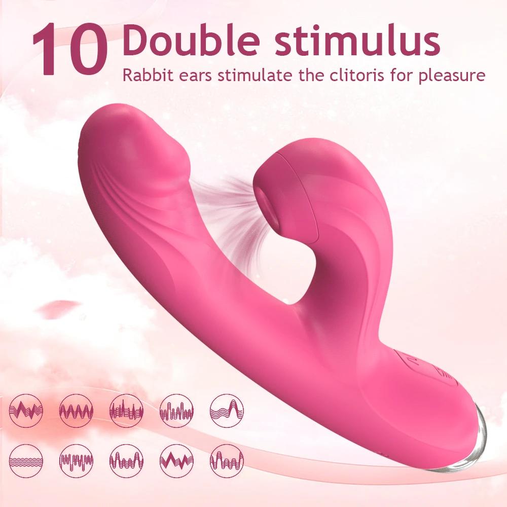 G Spot Rabbit Vibrator for Women Clit Sucking Stimulation Dildos with 10 Powerful Vibrations Vagina Massager Sex Toys for Couple