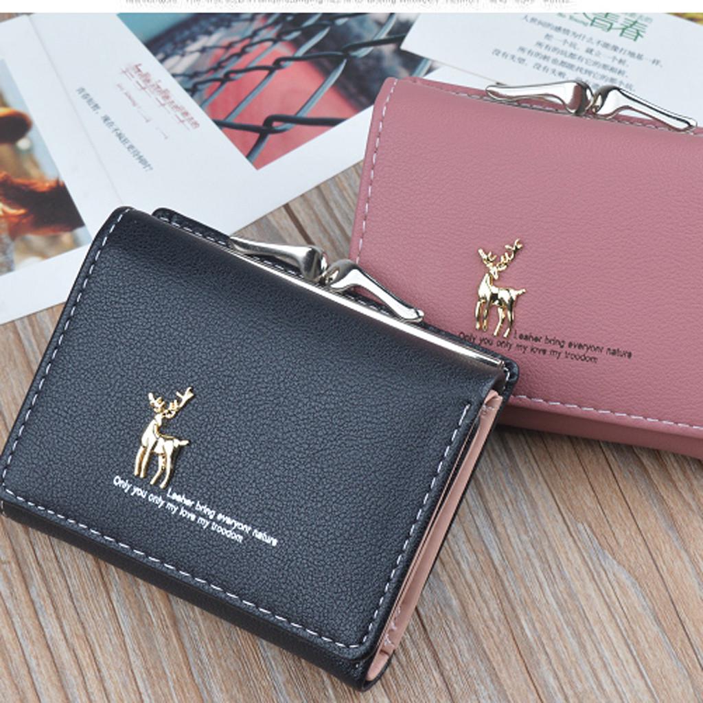 Women Wallets Short  Deerlet  Coin Purse Card Holder Bag