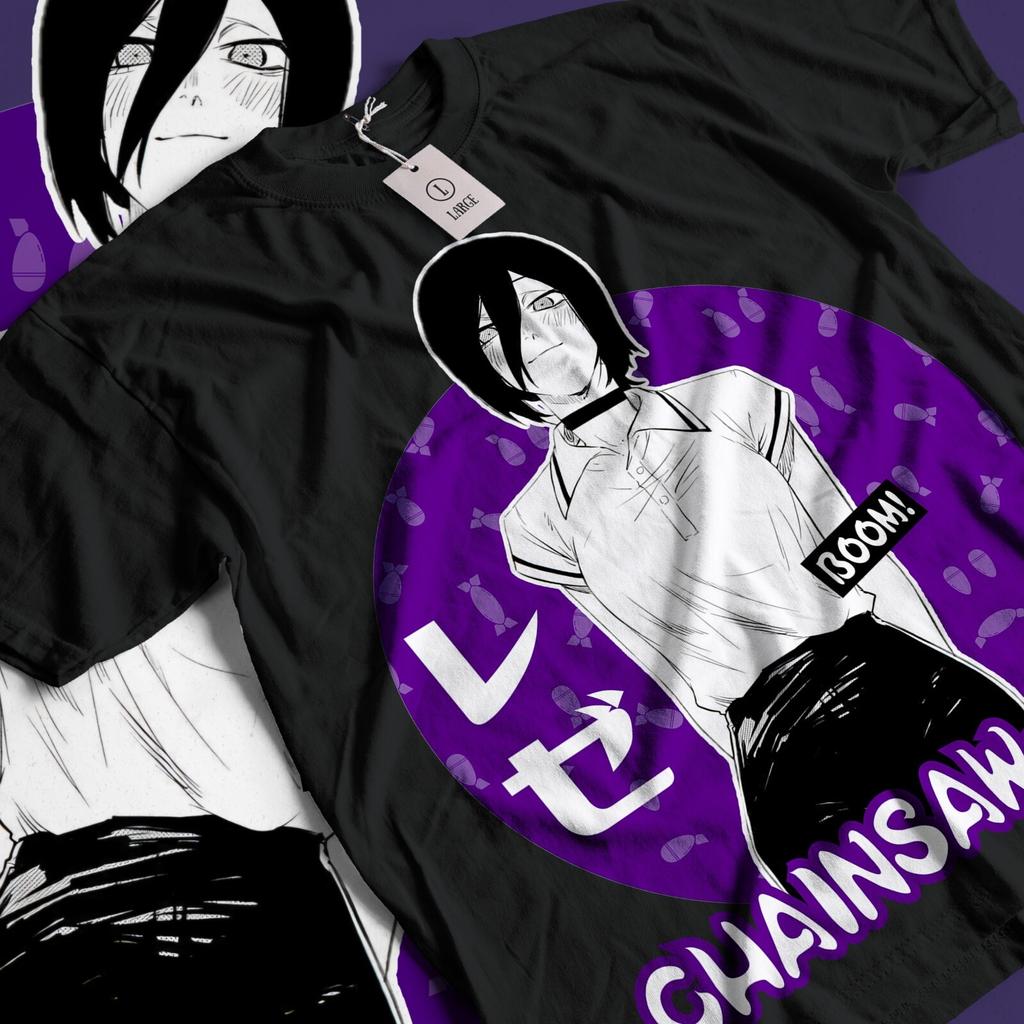 Reze T-shirt Chainsaw Man Makima Power Aki Denji Anime Shirt Soft Tee All Size