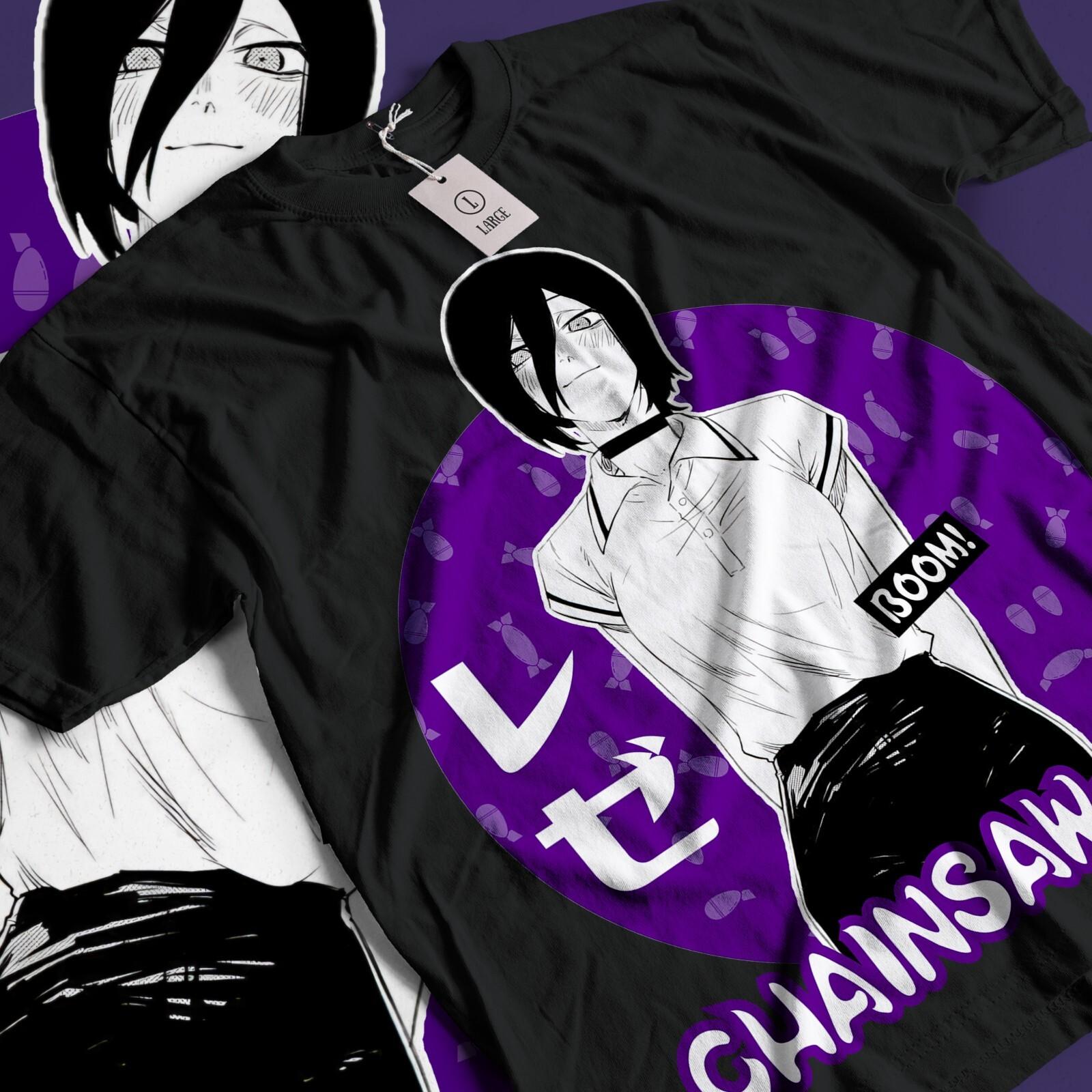 Reze T-shirt Chainsaw Man Makima Power Aki Denji Anime Shirt Soft Tee All Size XXL