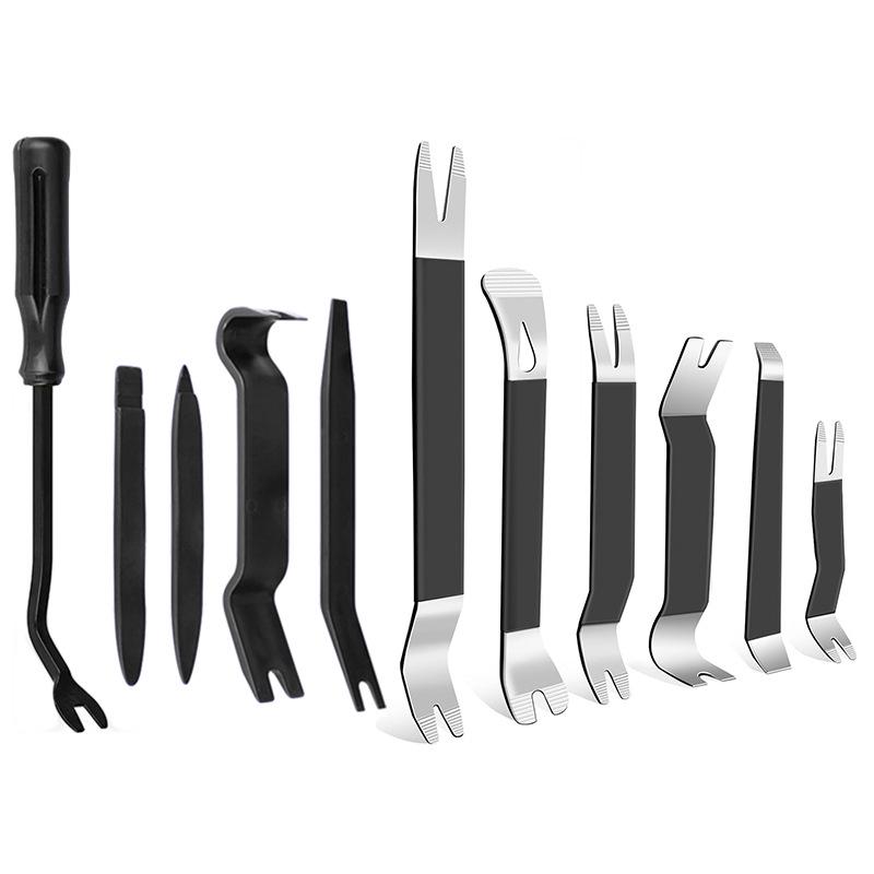 Stainless Steel and Plastic Car Door Panel Pry Tool Set - 6/7/11 Pieces