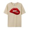 Unisex Is Unisex Is Illustration Red Biting Lips Luxury Designer TShirts Hip Hop Sweatshirts Loose Cotton ONeck Unisexs