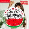 2D Flat "Sweet Summer" Watermelon Aluminum Decorative Signs and Plaques In Various Sizes. Watermelon Slices and Heart Patterns for Wall Decoration