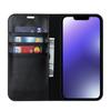 For iPhone 15 Crazy Horse Texture Stand Cover Genuine Cow Leather Wallet Protective Phone Case