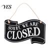 Open Closed Wood Sign Sign, with Lanyard, Retro Decorative Door Double-Sided Printed for Bars Cafes Wall Decor Old-fashioned