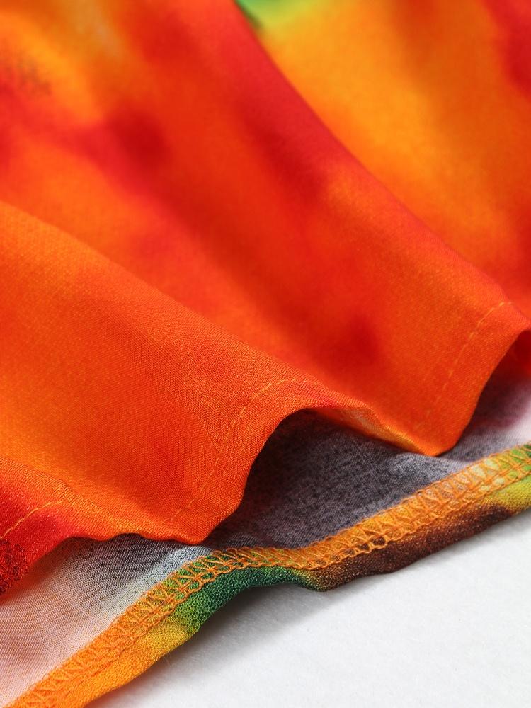 EDOLYNSA 2024 Bohémské barevné šaty kaftan s výstřihem do V pro ženy Léto Ležérní Velké netopýří dlouhé šaty s rukávem na dovolenou Q1464