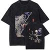 T-shirt di Berserk Animen Griffith Stampa Grafica Lavaggio Vintage Oversize Abbigliamento Uomo Donna Top in Puro Cotone