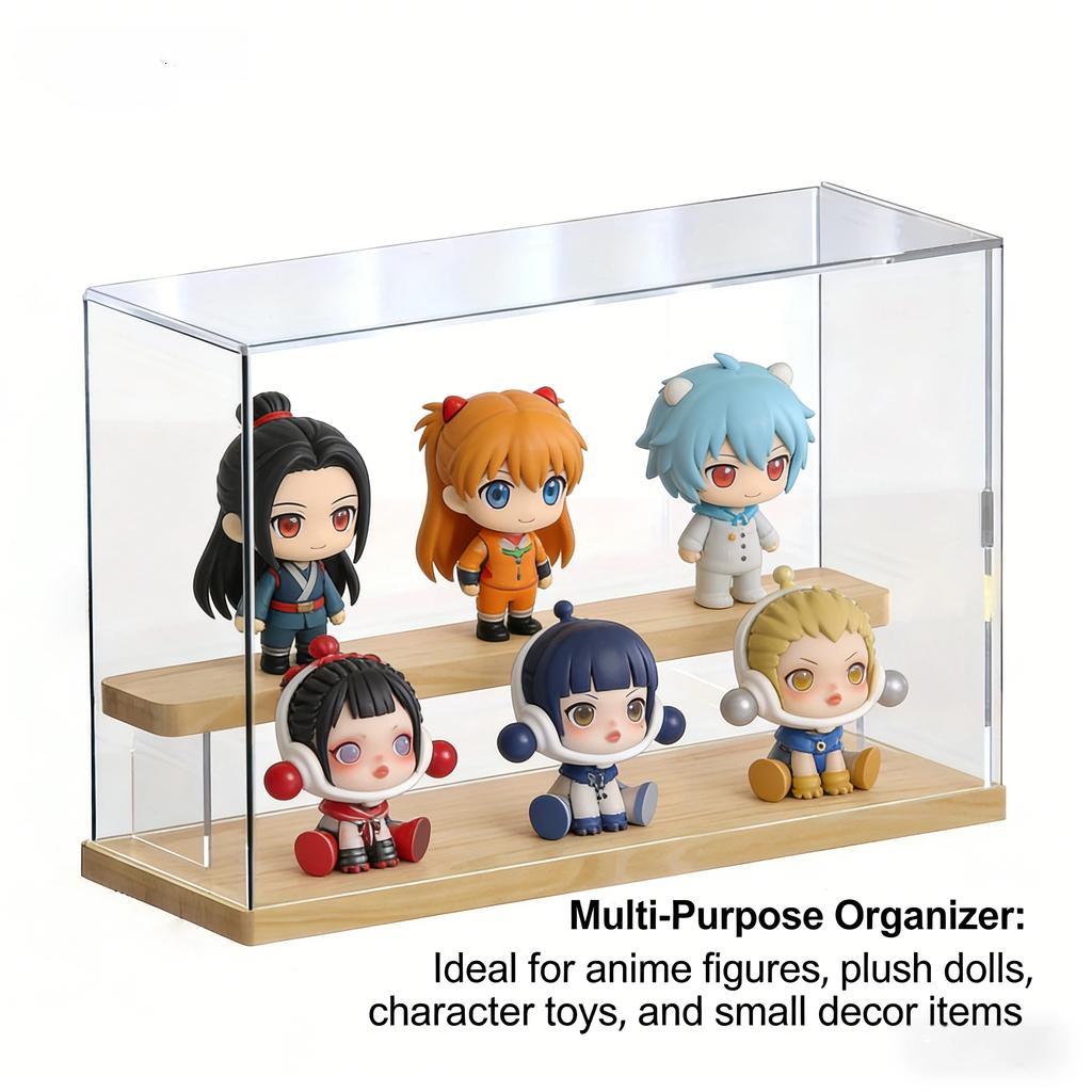 Transparent Acrylic Display Box, Wooden Shelves Storage Box,Suitable for Protection and Display of Small Collections of Toy Car