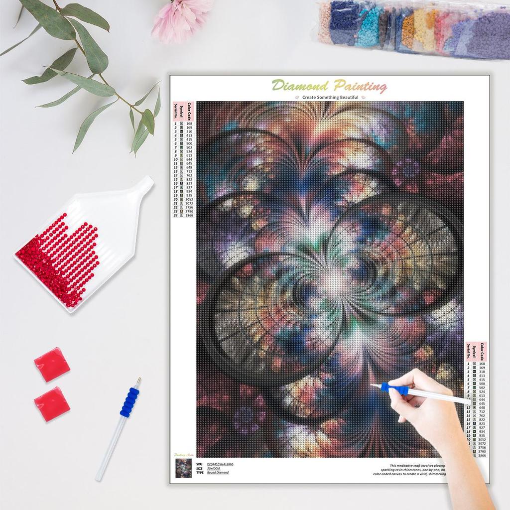 Kruhový ozdobný vzor pro malování diamantem 5d Diy Diamantové vyšívání Mosaic Cross Stitch Kit Home Decor 30x40cm/12x16inch