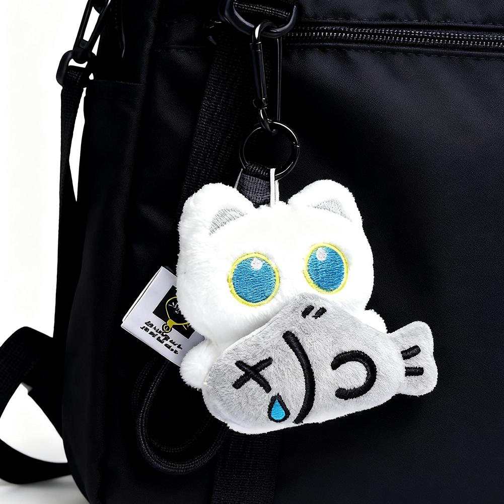 Cute Cartoon Black Cat Keychain Bag Pendant Backpack Hanging Ornaments Funny Key Chain Craft Couple Keyring Pendant