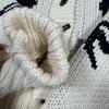In-Stock Korean Retro Bow Jacquard Cardigan Sweater for Women