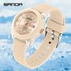 SANDA Fashion Leisure Sports Women's Quartz Watch Date Week Waterproof Luxury Luminous Pointer Elegant Ladies' Wristwatch