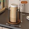 Wooden Base Paper Cup Dispenser, Metal Frame Disposable Cup Holder for Countertop