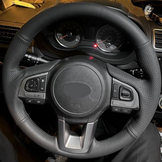 DIY Steering Wheel Sewing Leather Cover Trim For Subaru Forester XV Legacy 2016