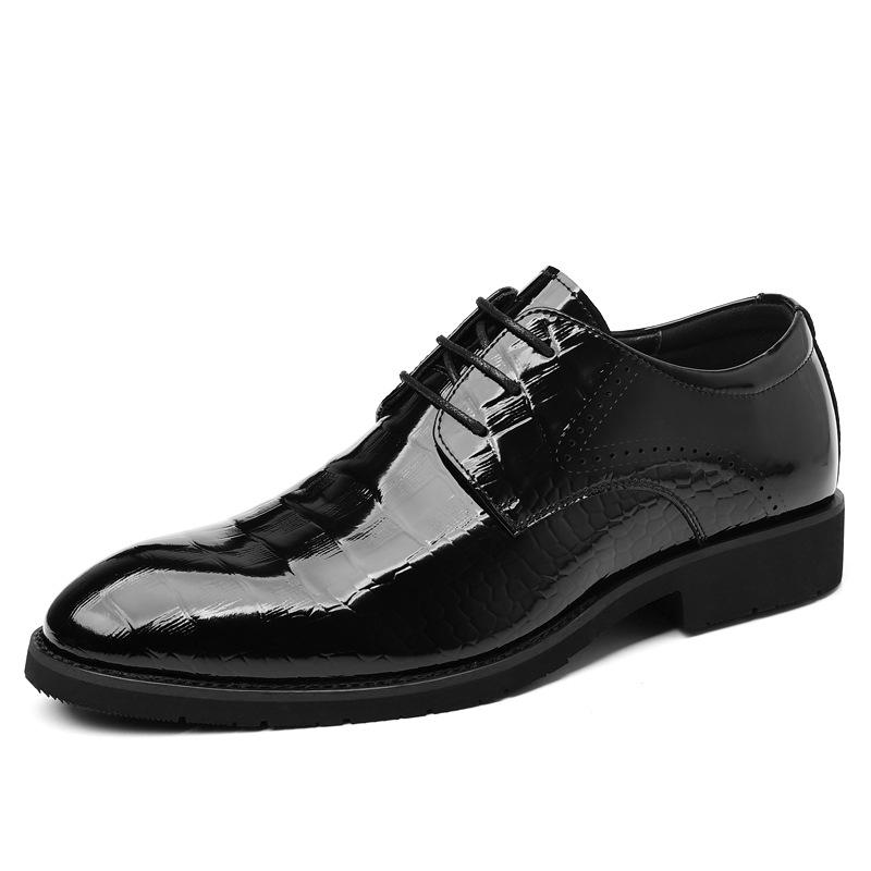 Fashion 2025 New Business Bright Patent Leather Shoes for Men Fashion Casual Spring Autumn Black Dress Shoes Man Designer Wedding Shoe